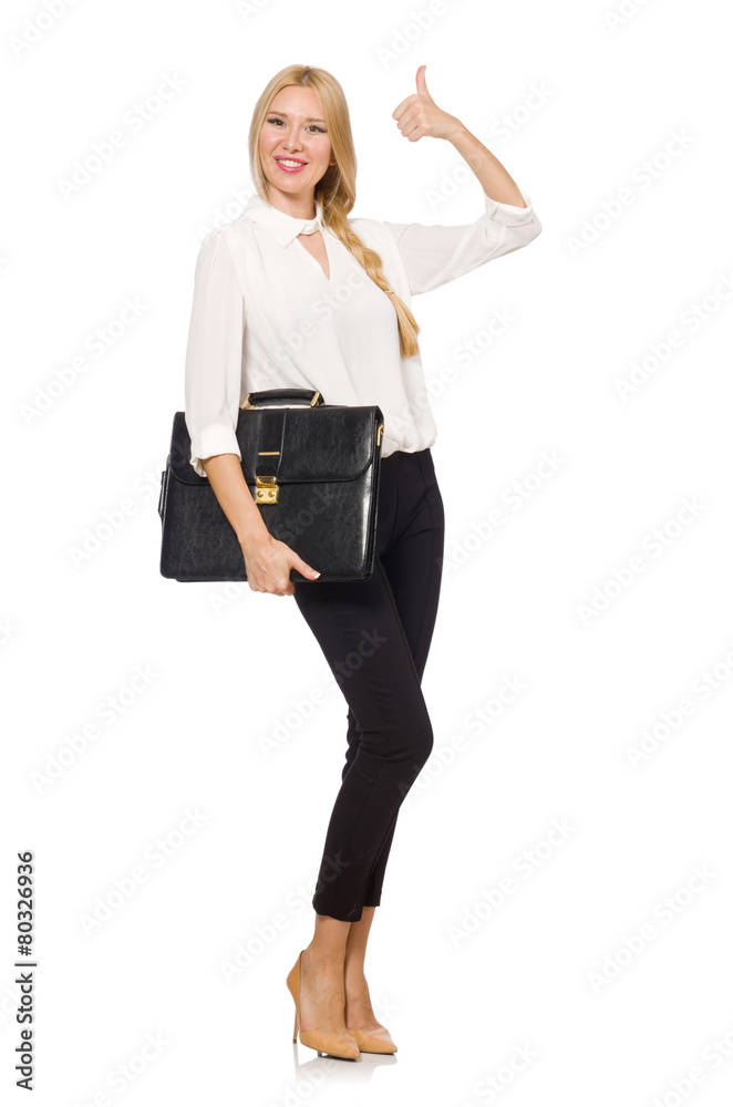 Businesswoman in business concept isolated on white Businesswoman in business concept isolated on white