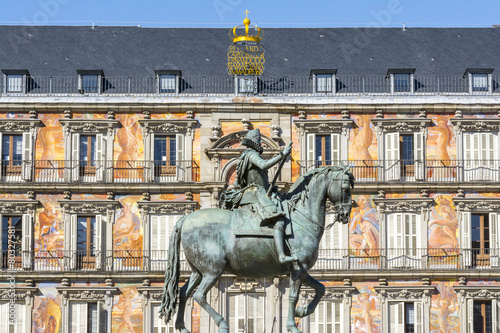 Statue of Philip III at Mayor plaza in Madrid (Spain)