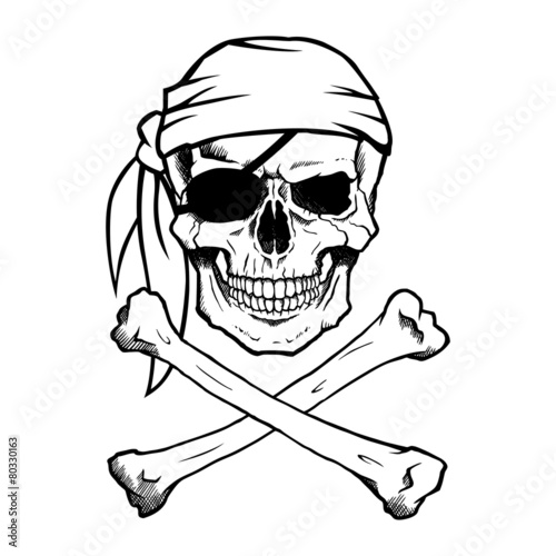 Jolly Roger pirate skull and crossbones