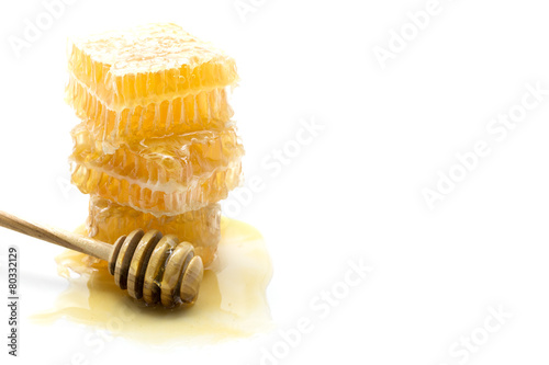 Honeycomb on white background