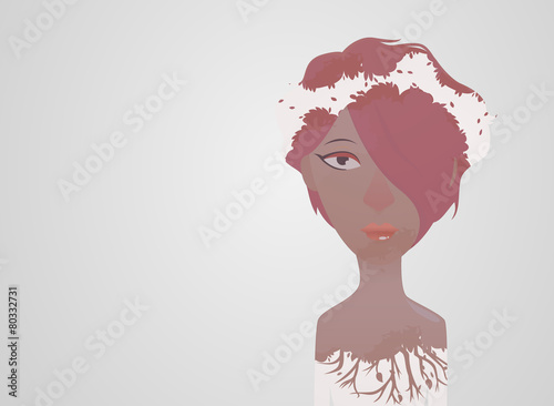 Double exposure girl: Tree concept