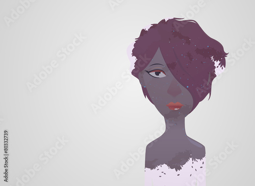 Double exposure girl: Tree concept