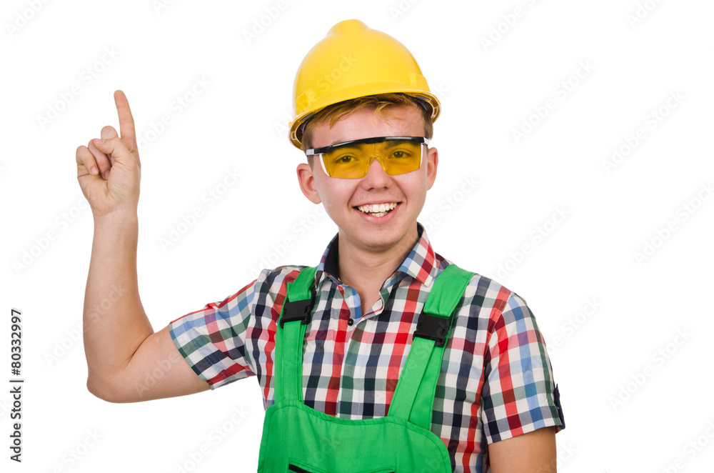 Industrial worker isolated on the white background