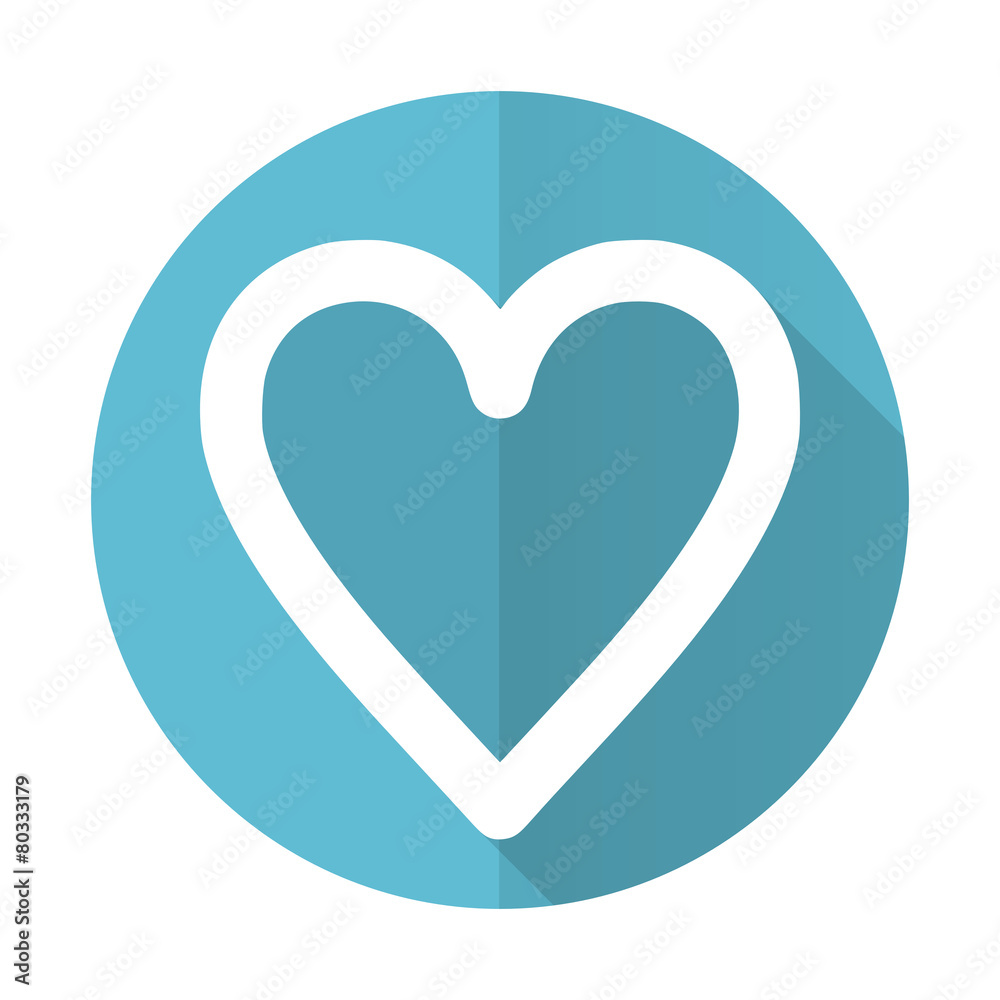 heart blue flat icon love sign heart blue flat icon love sign