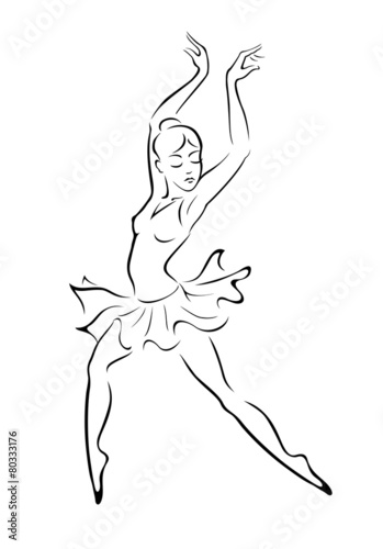 Silhouette of a ballerina . Vector illustration