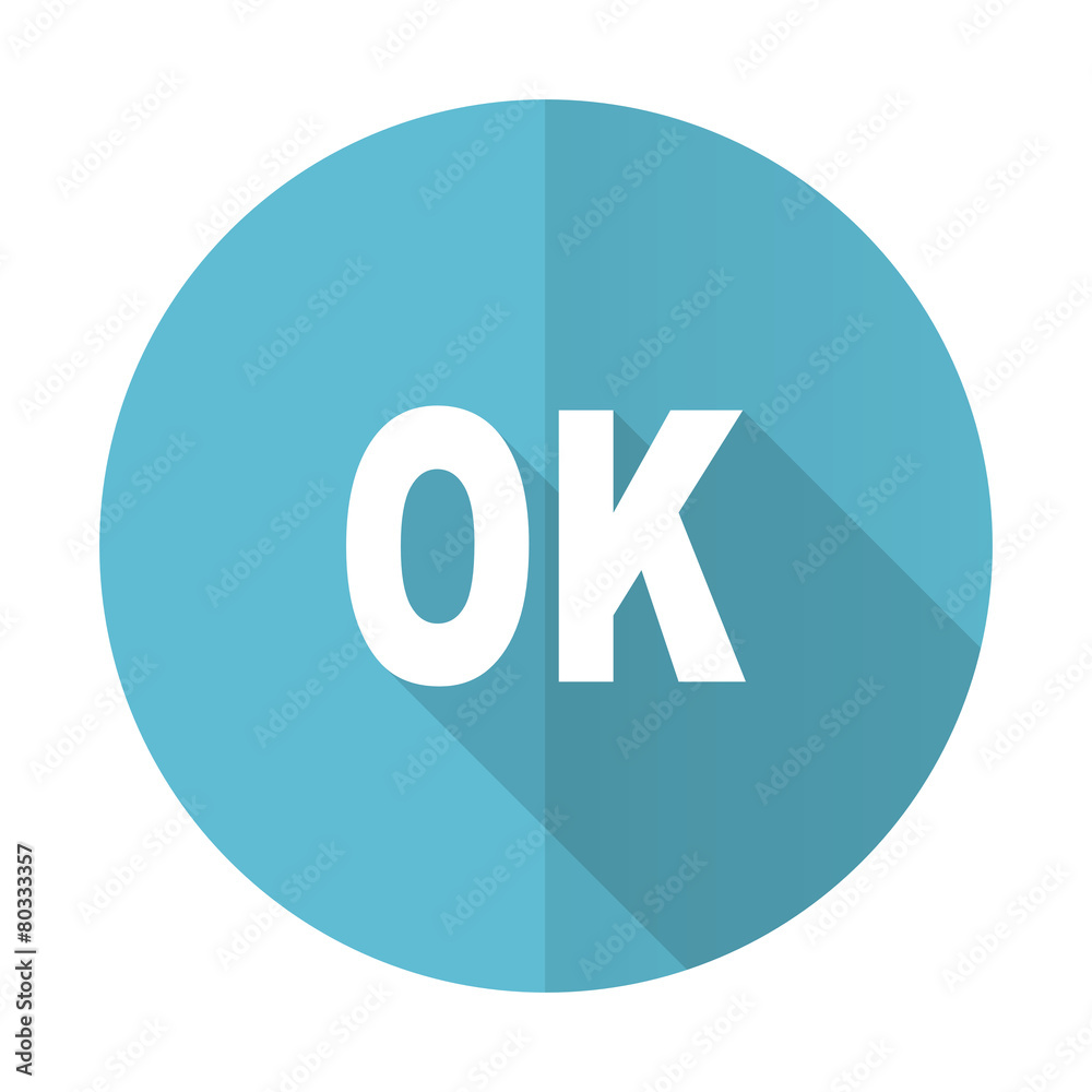 ok blue flat icon ok blue flat icon