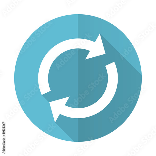 reload blue flat icon refresh sign
