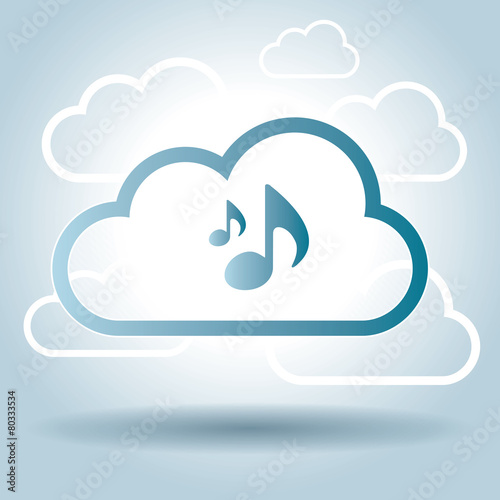 Music symbol design cloud broadcast