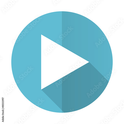 Free Download play blue flat icon - GFXLoad