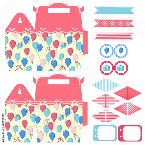 Gift box template  party set