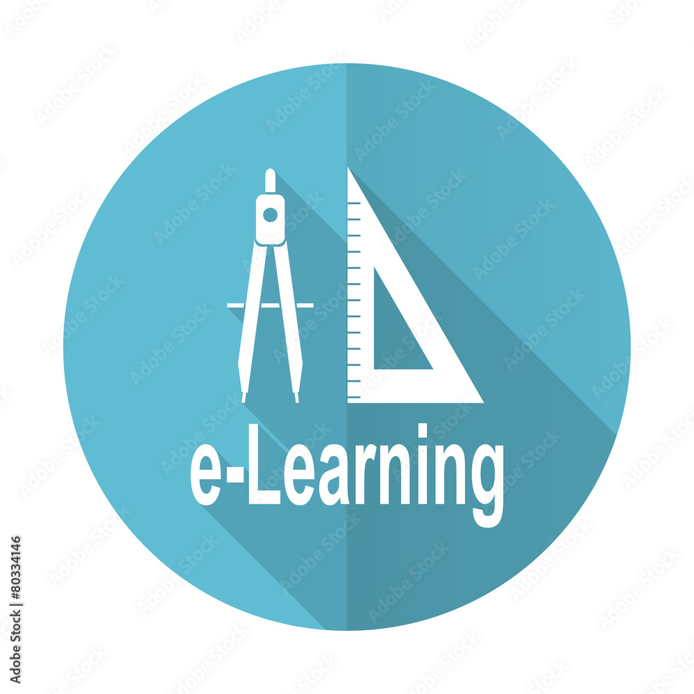 learning blue flat icon learning blue flat icon