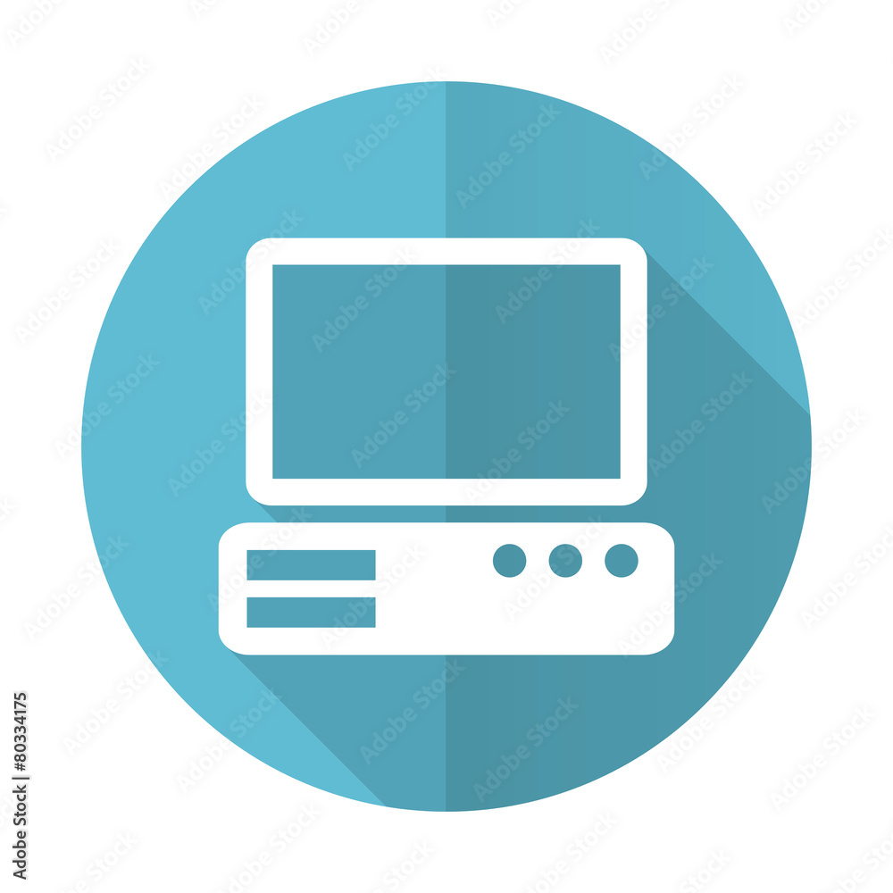 computer blue flat icon pc sign computer blue flat icon pc sign
