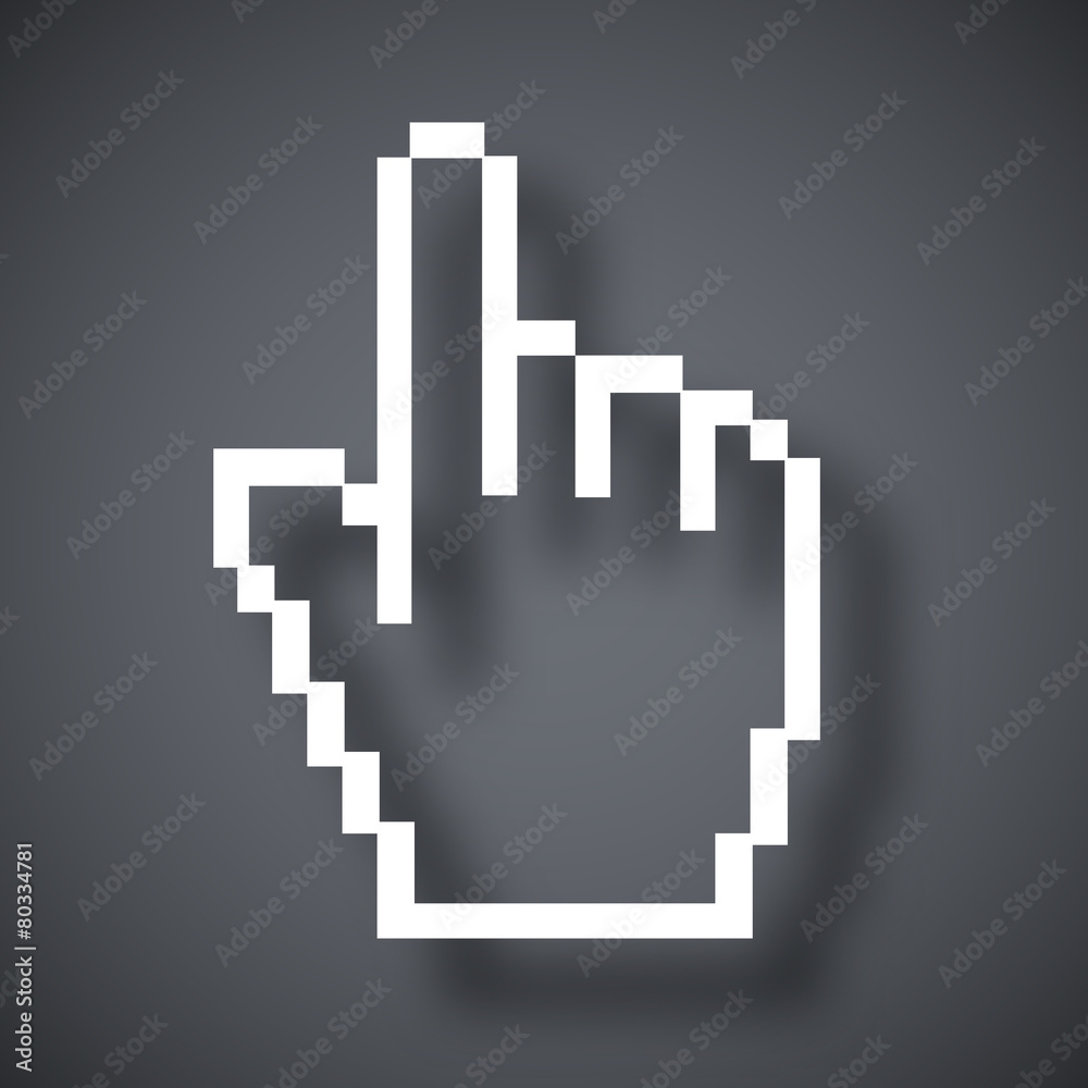 Vector pixelated hand cursor Vector pixelated hand cursor