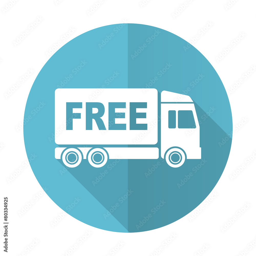 free delivery blue flat icon transport sign free delivery blue flat icon transport sign