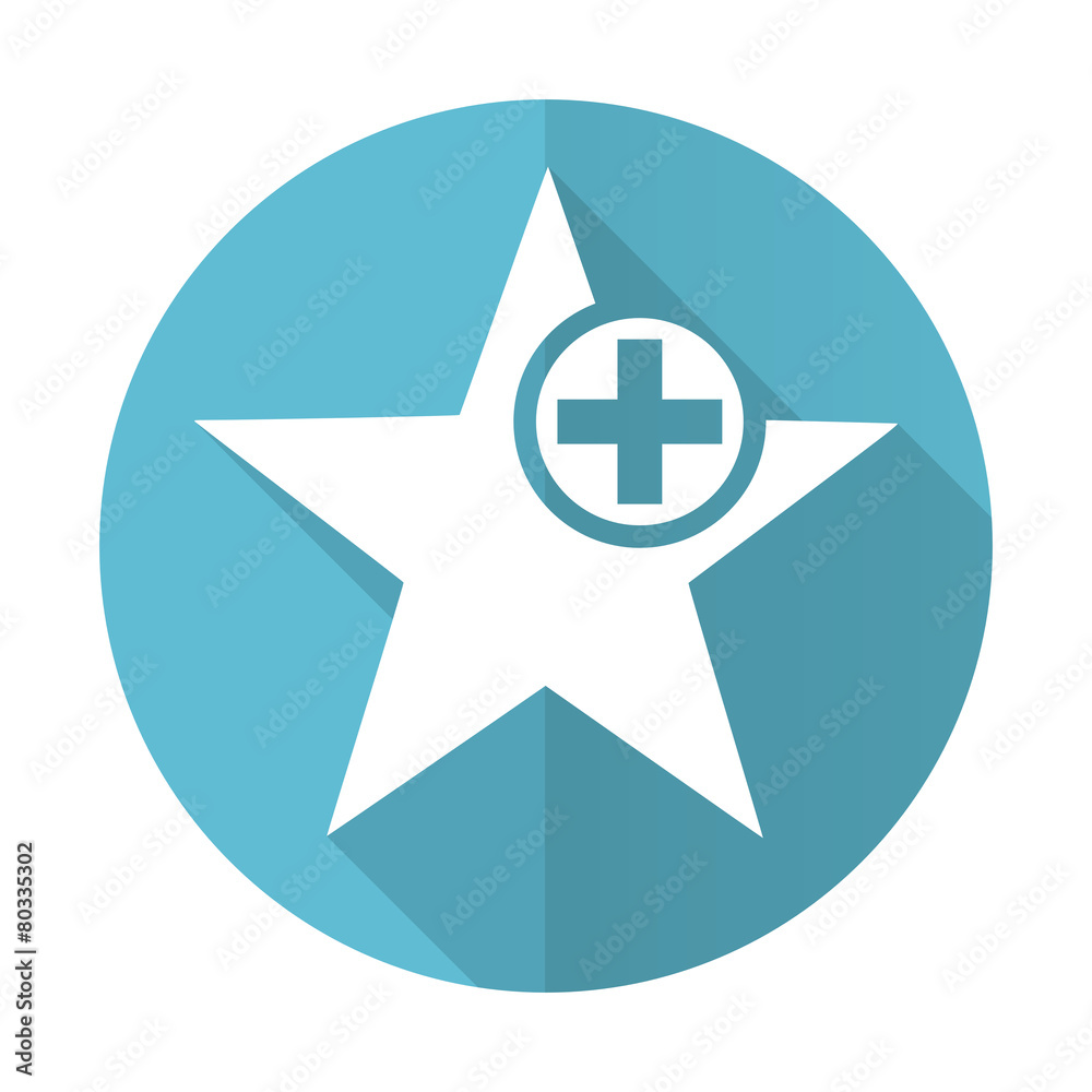 Fototapeta premium star blue flat icon add favourite sign