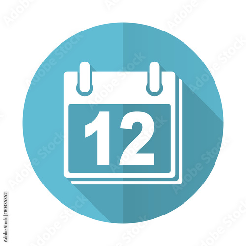 calendar blue flat icon organizer sign agenda symbol