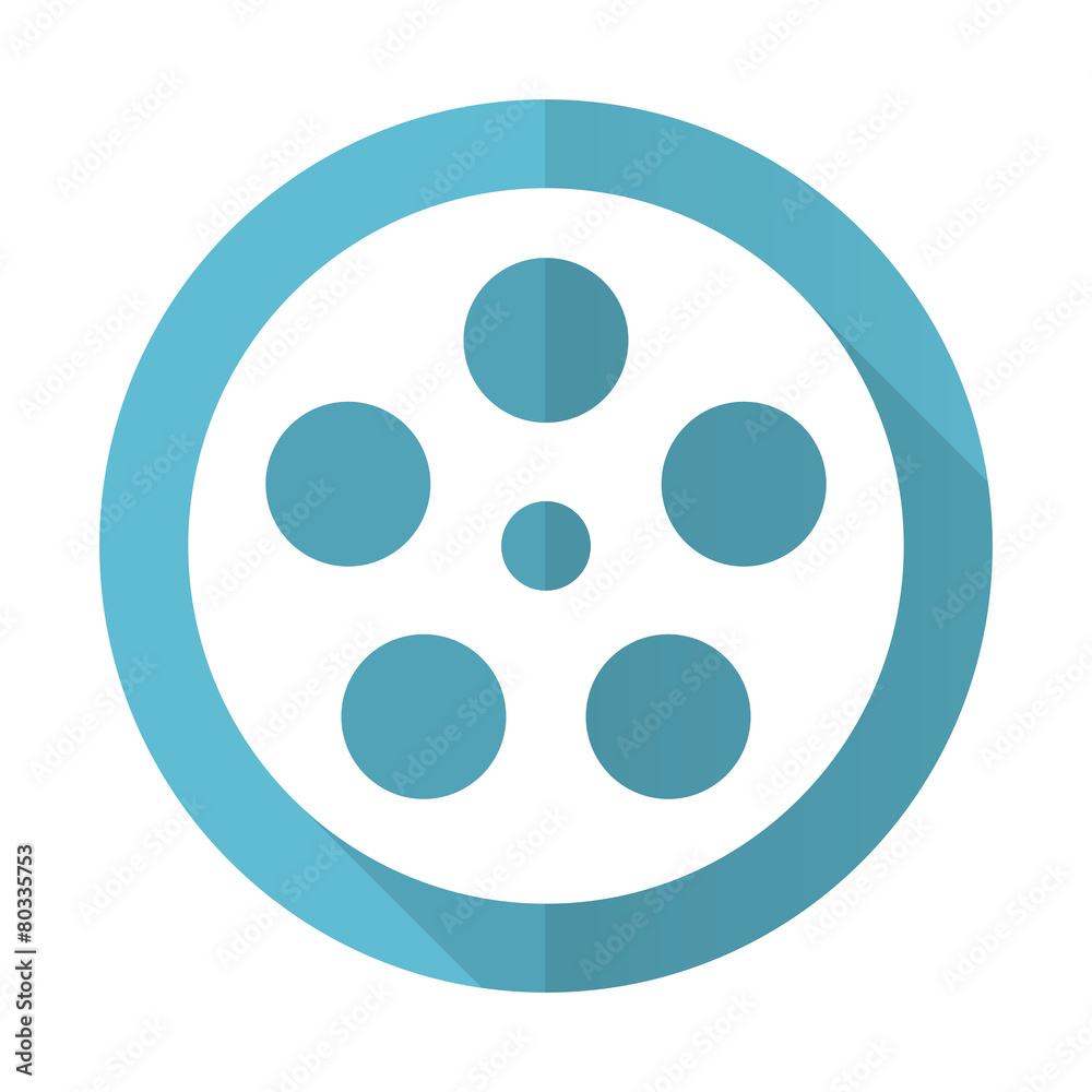 film blue flat icon