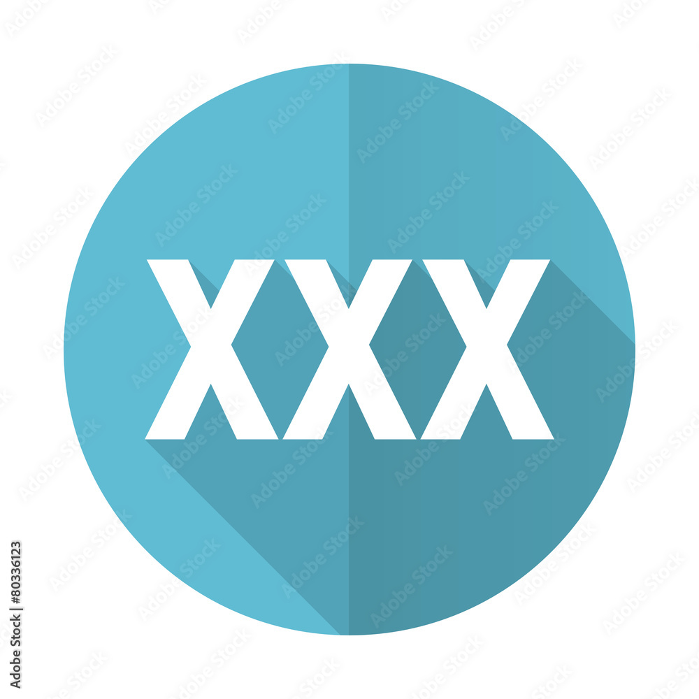 xxx blue flat icon porn sign Stock Illustration | Adobe Stock