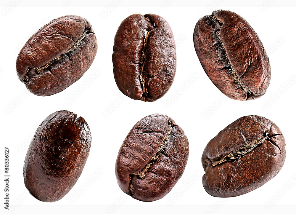 Fototapeta premium Coffee beans isolated on white