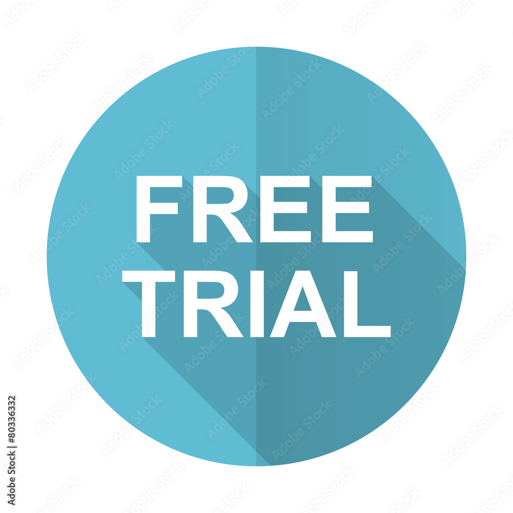 free trial blue flat icon