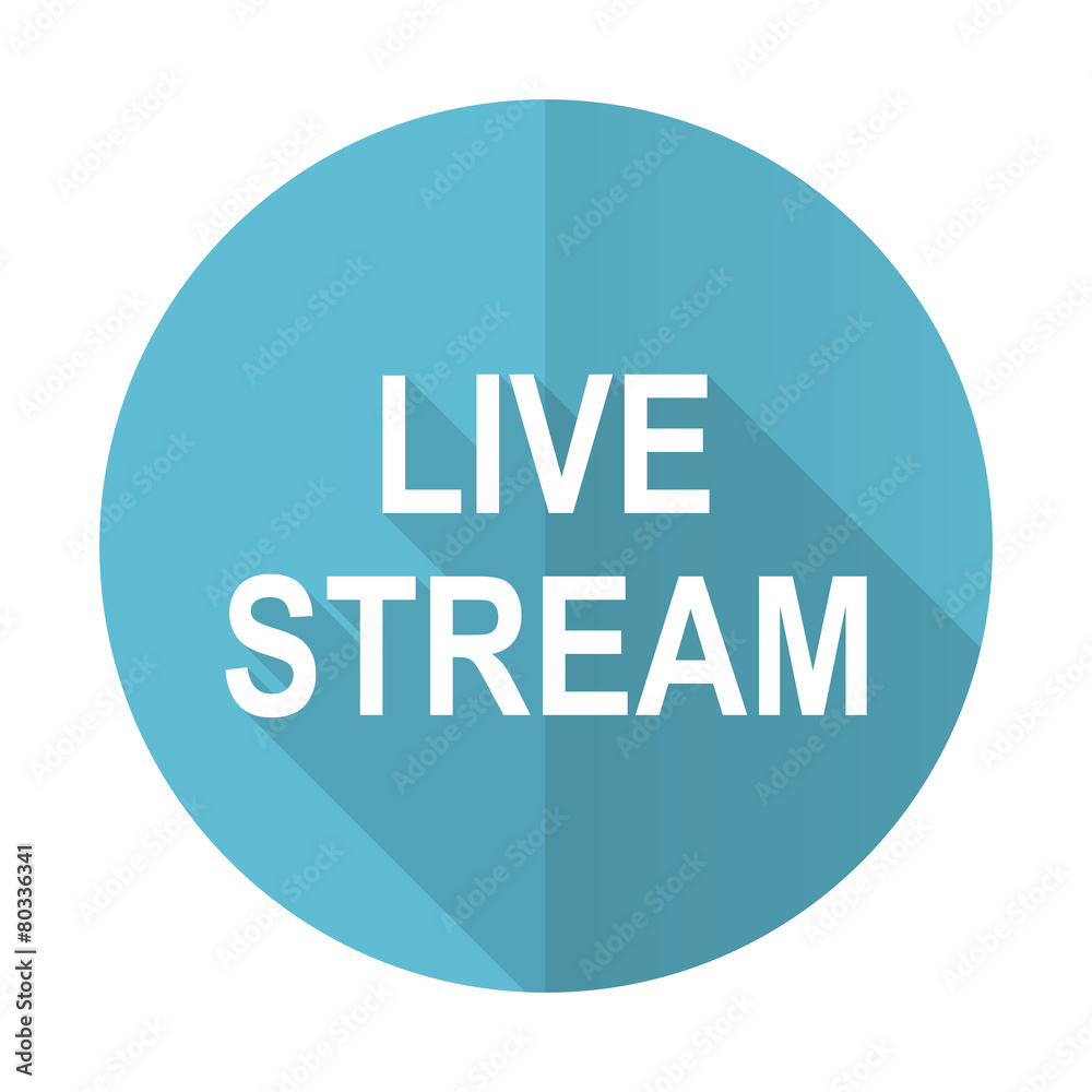 live stream blue flat icon live stream blue flat icon