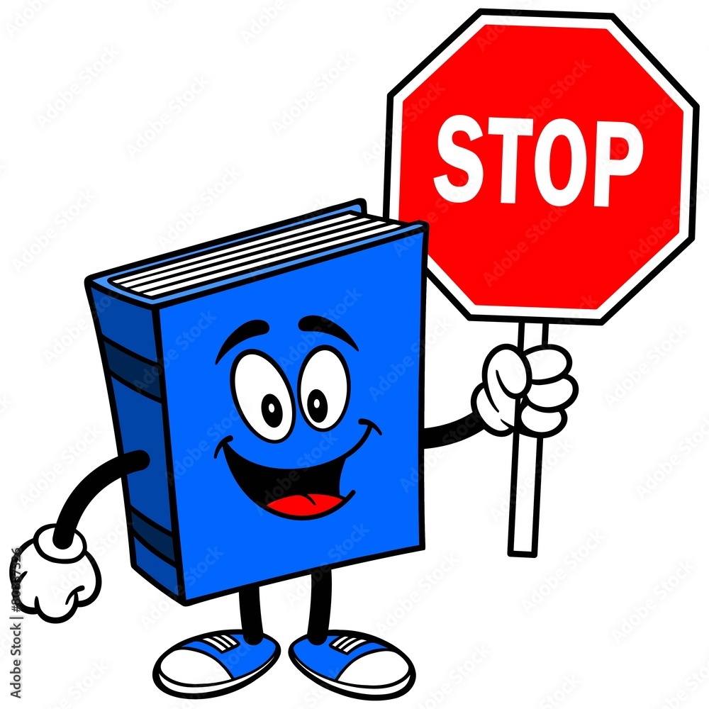 Blue Book with Stop Sign Blue Book with Stop Sign