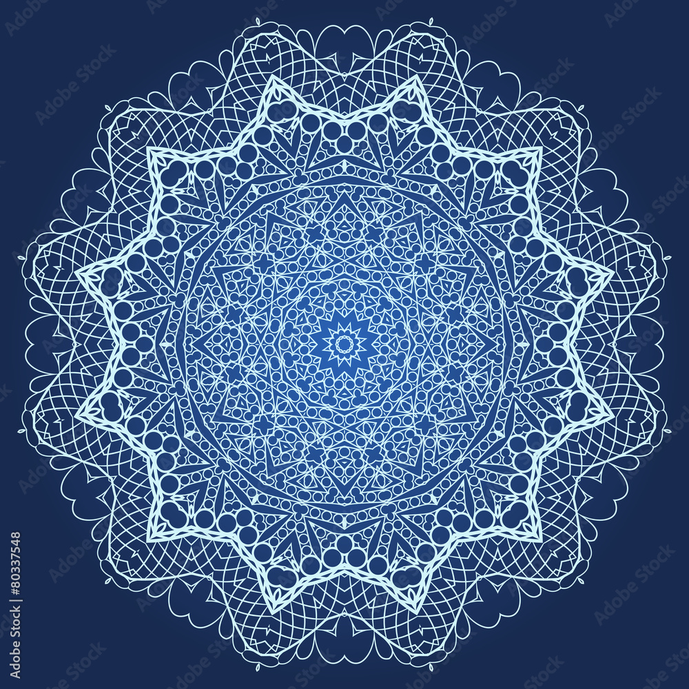 Rounded lace ornament.