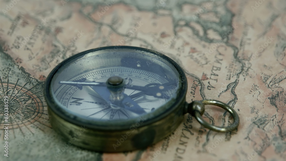 The second arrow of the compass is moving around The second arrow of the compass is moving around