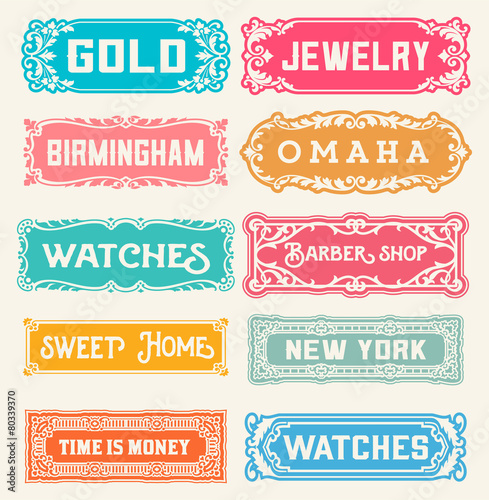 17 Labels and banners. Vector