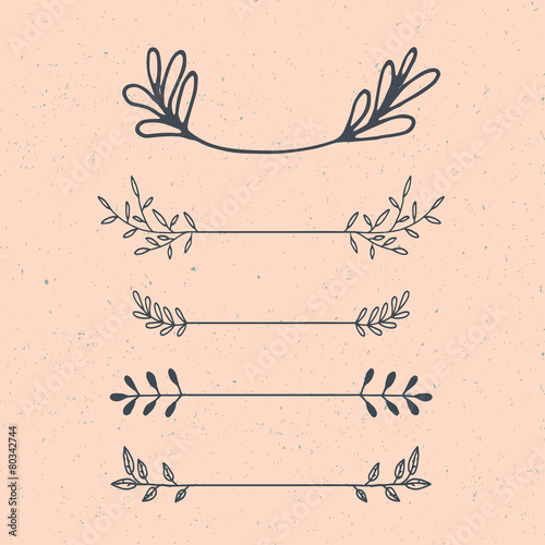 Handdrawn floral doodles