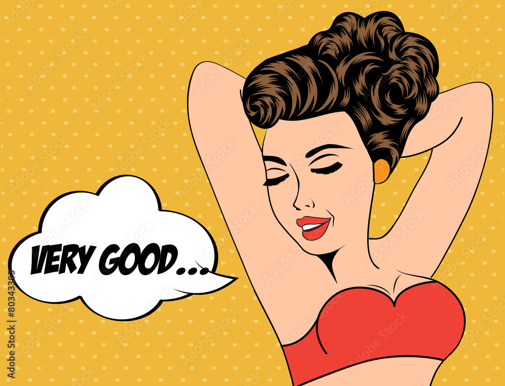 Wunschmotiv: sexy horny woman in comic style, xxx illustration #80343383