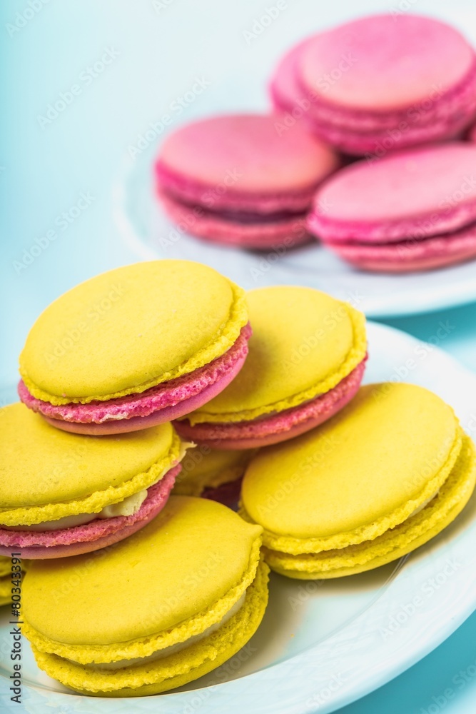 Macaroon. Sweet and colourful french macaroons on retro-vintage Macaroon. Sweet and colourful french macaroons on retro-vintage
