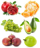 collection of fruits isolated on the white background