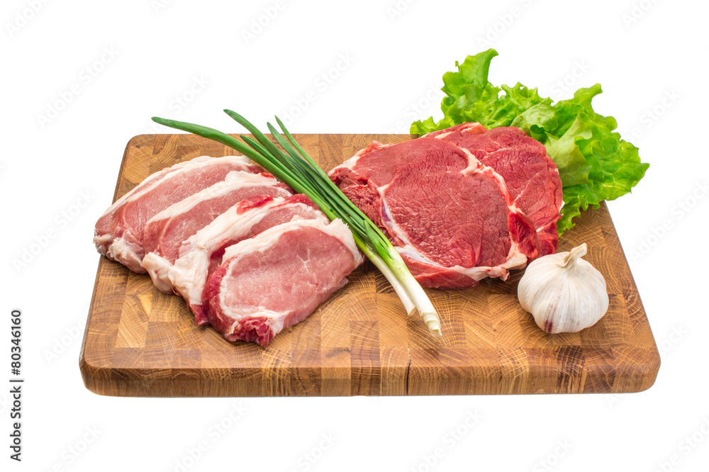 Fresh raw beef on cutting board Fresh raw beef on cutting board