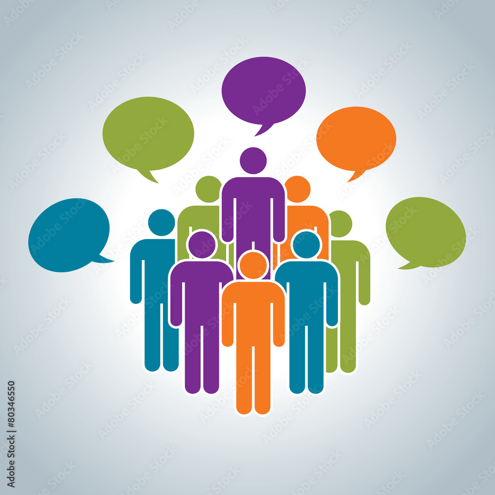 Illustration group of people and communication Illustration group of people and communication