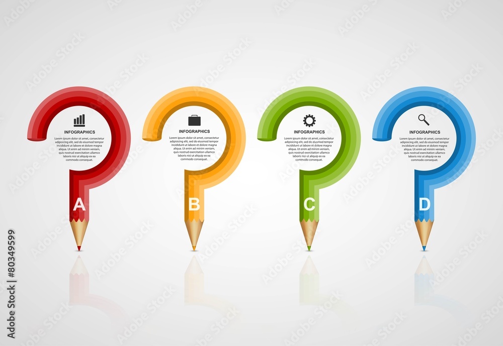 Education pencil option Infographics design template. Education pencil option Infographics design template.