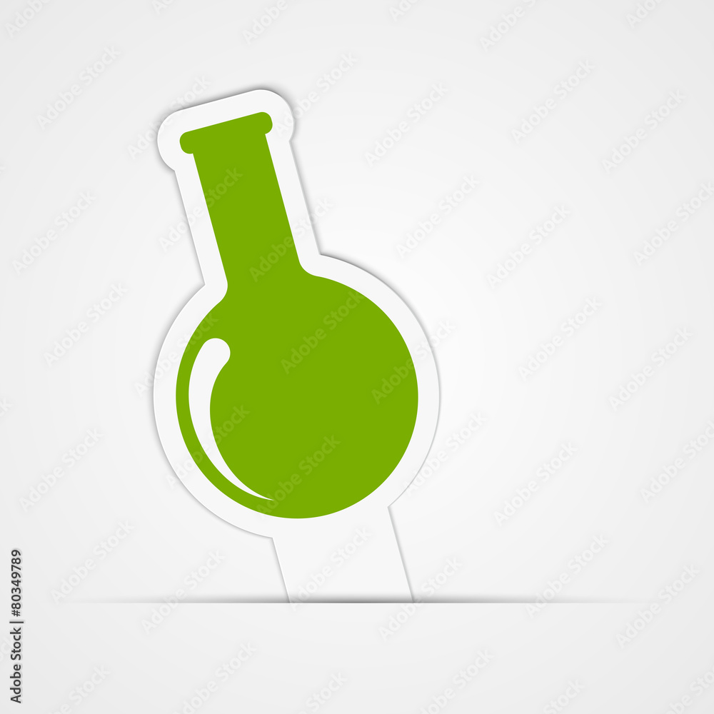 Paper sticker. Test tube for biology or chemistry. Paper sticker. Test tube for biology or chemistry.