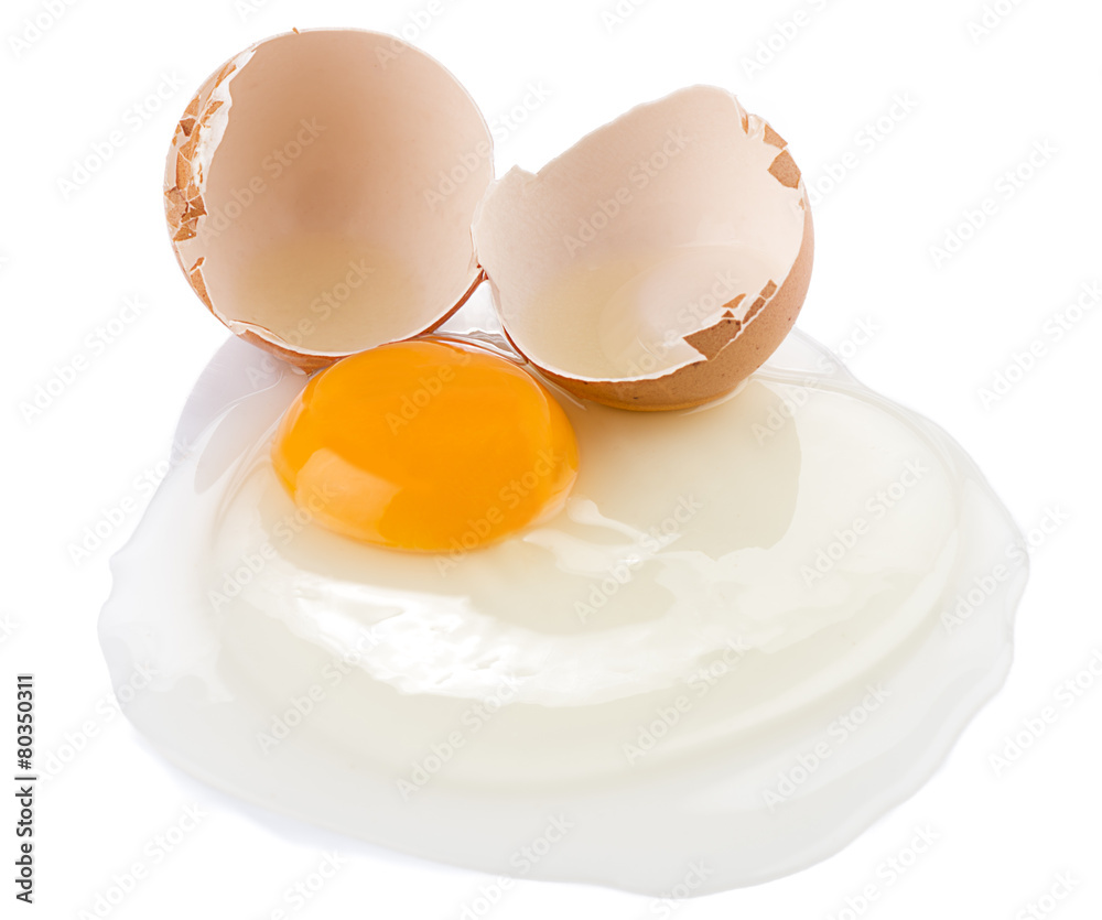 Broken egg isolated on white background Broken egg isolated on white background