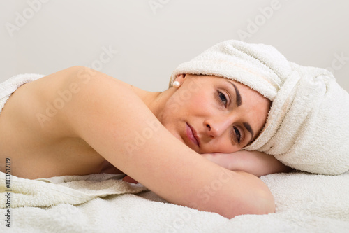 young woman enjoying a spa treatment