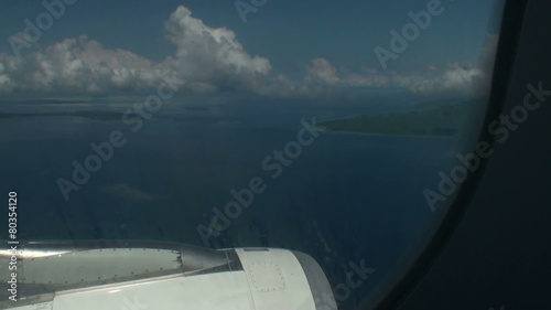 From the window of a plane: detail of the propeller