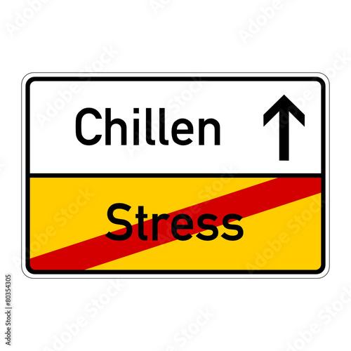 ortsschild stress chillen I