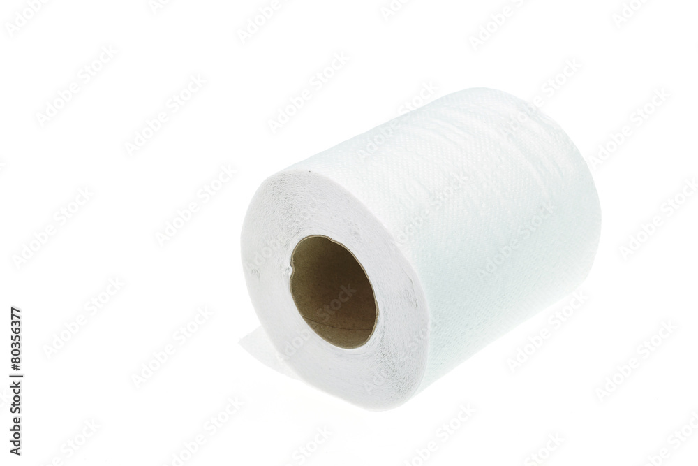 Roll of toilet paper isolated on white Roll of toilet paper isolated on white