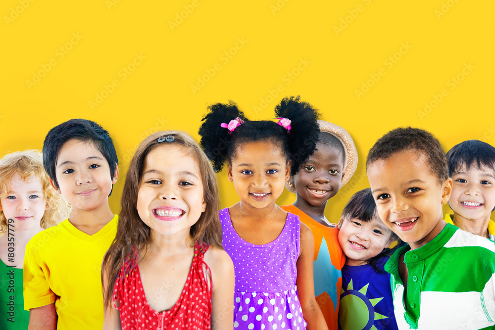 Diversity Children Friendship Innocence Smiling Concept Diversity Children Friendship Innocence Smiling Concept