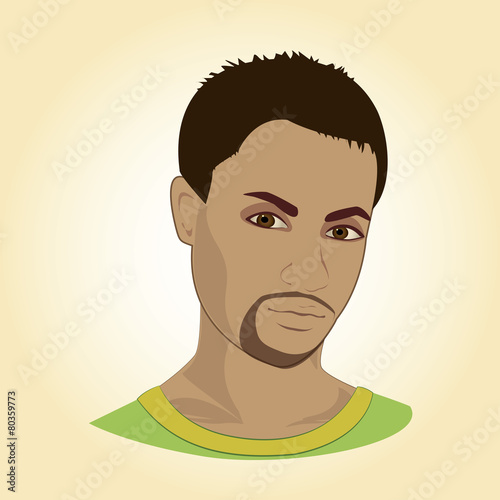 Face of young man, vector illustration.