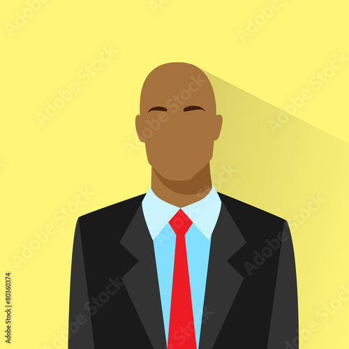 businessman african american bold profile icon male portrait