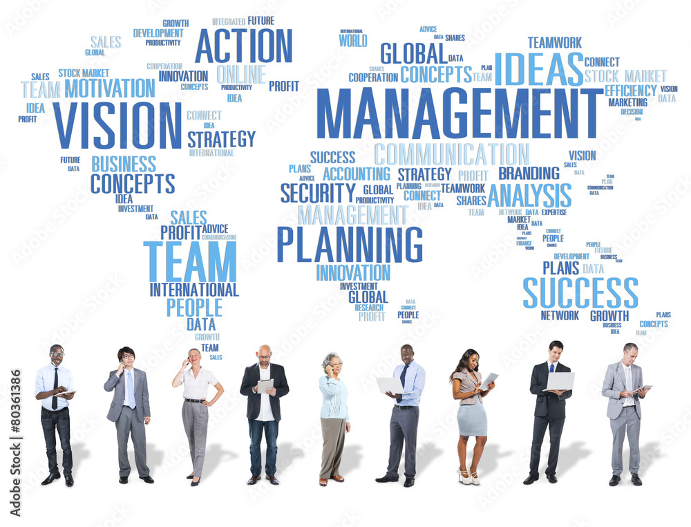 Global Management Training Vision World Map Concept