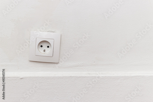 outlet on the white wall