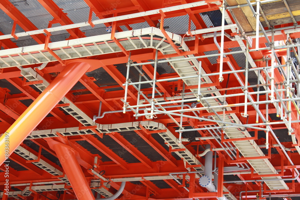 construction worker on a scaffold construction worker on a scaffold