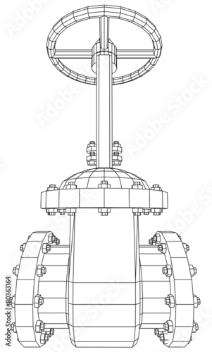 Vector industrial equipment oil and gas valve. EPS 10. Tracing