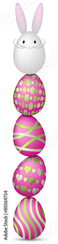 bunte Ostereier mit Osterhasen